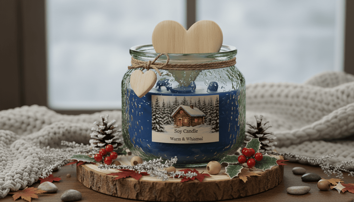 Pohjoismainen talvi kynttilä lasipurkissa
